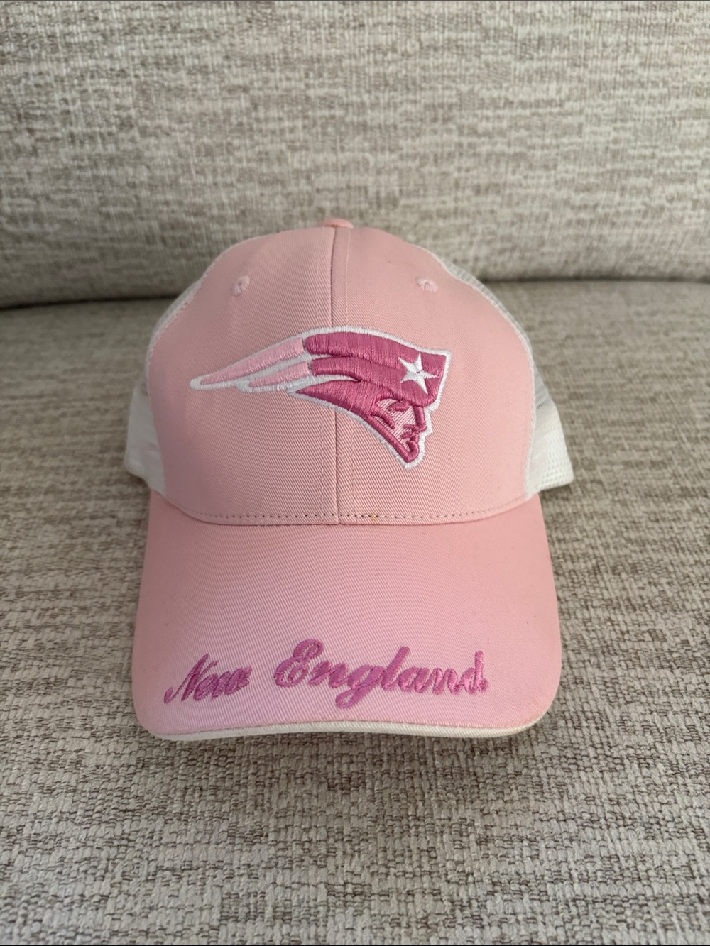 Reebok Pink and White New England Patriots Baseball Hat